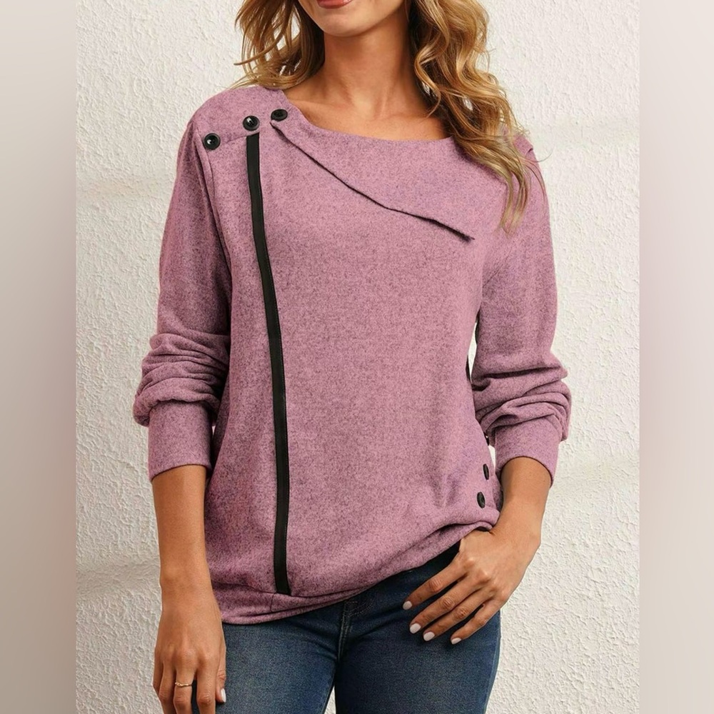 Drop Shoulder Asymmetrical Knit Shirt XXL